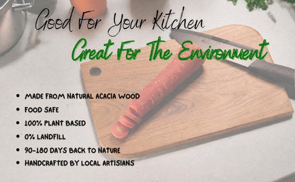 Woodmint — Alinafe Acacia Single Block Chopping/Serving Board — Image 7