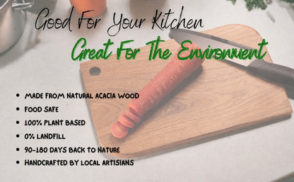 Woodmint — Aiden Large and Thick Single Block Acacia Wood Chopping Board — Image 9