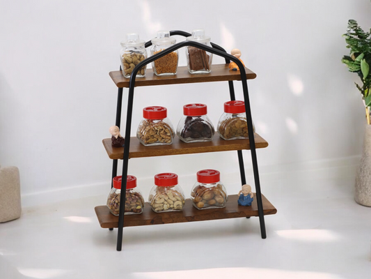 Woodmint — Canton Wooden and Iron 3 Tier Shelve — Image 1