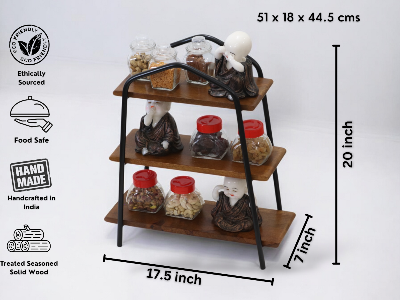 Woodmint — Canton Wooden and Iron 3 Tier Shelve — Image 4