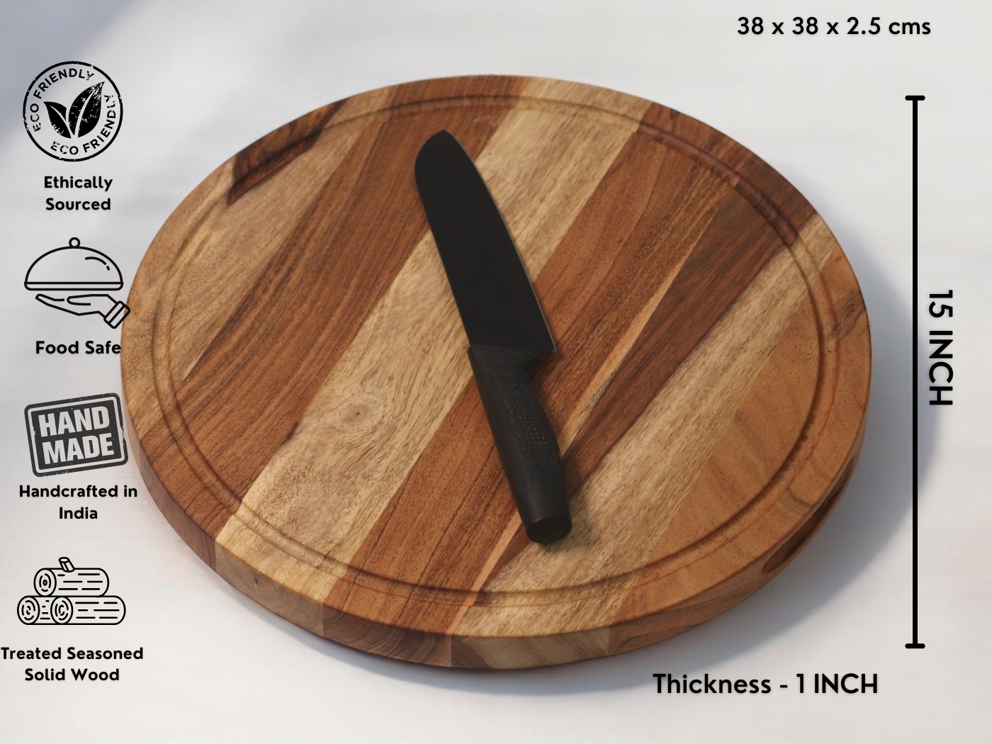 Woodmint — Cierra Round Edge Grain Cutting Board — Image 2