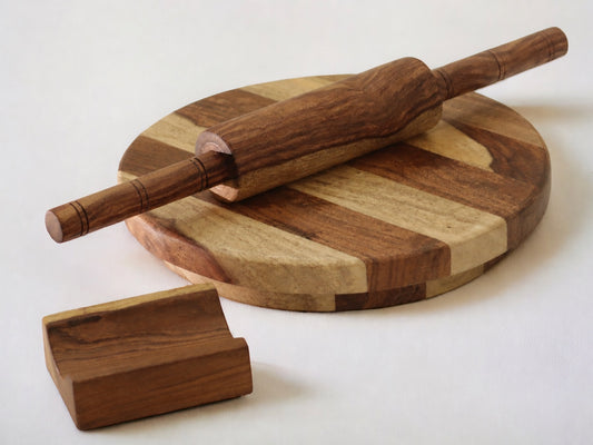 Woodmint — Cierra Wooden Chakla & Rolling Pin with Stand — Image 1