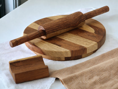 Woodmint — Cierra Wooden Chakla & Rolling Pin with Stand — Image 3