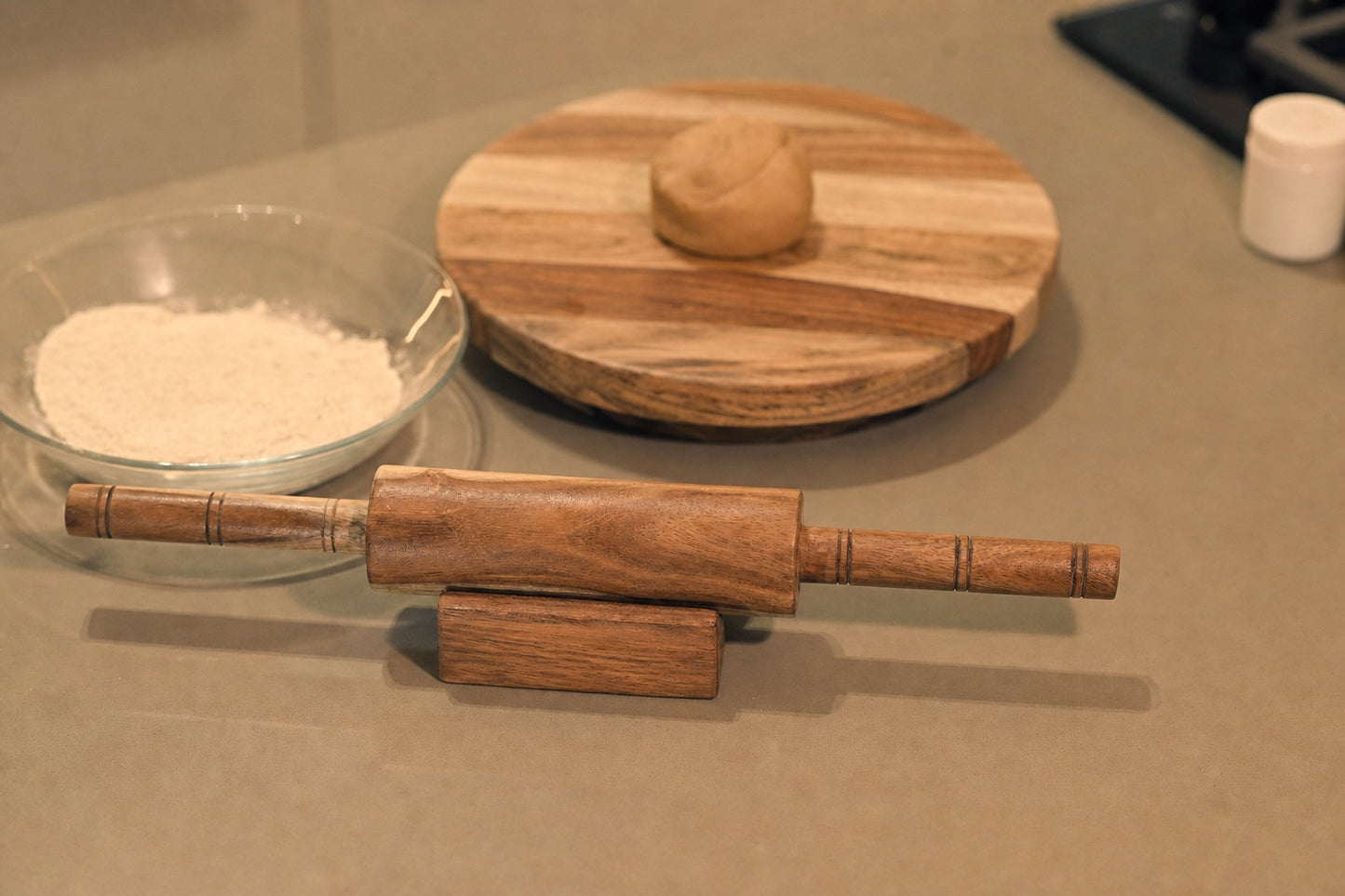 Woodmint — Cierra Wooden Chakla & Rolling Pin with Stand — Image 4