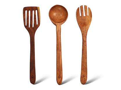 Woodmint — Neem Wood Kitchen Cooking Spoons Set of 3 — Image 1
