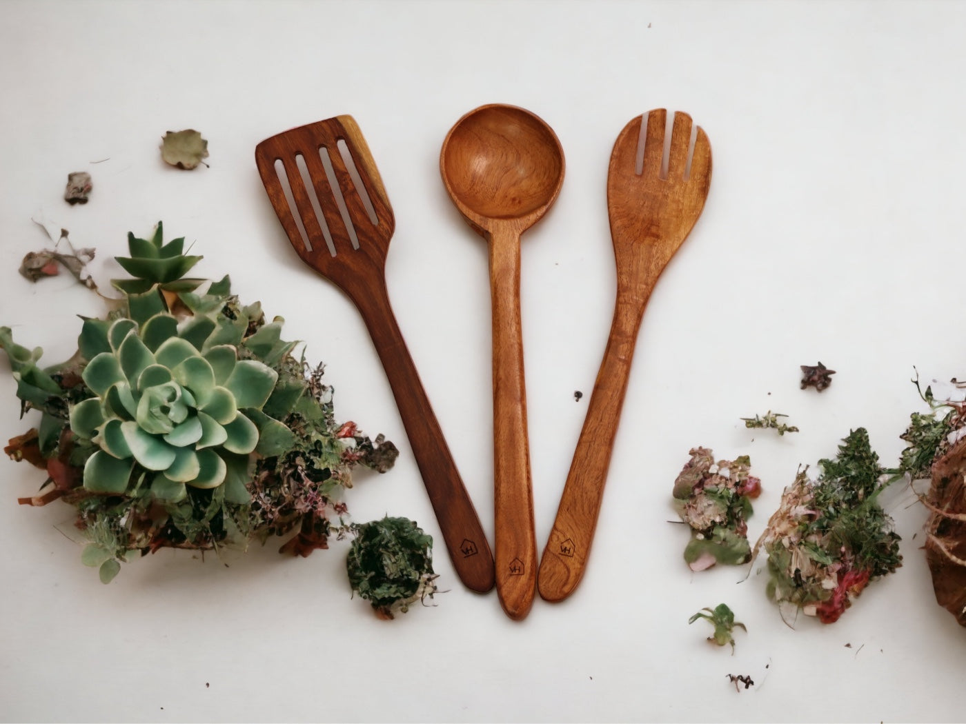 Woodmint — Neem Wood Kitchen Cooking Spoons Set of 3 — Image 2