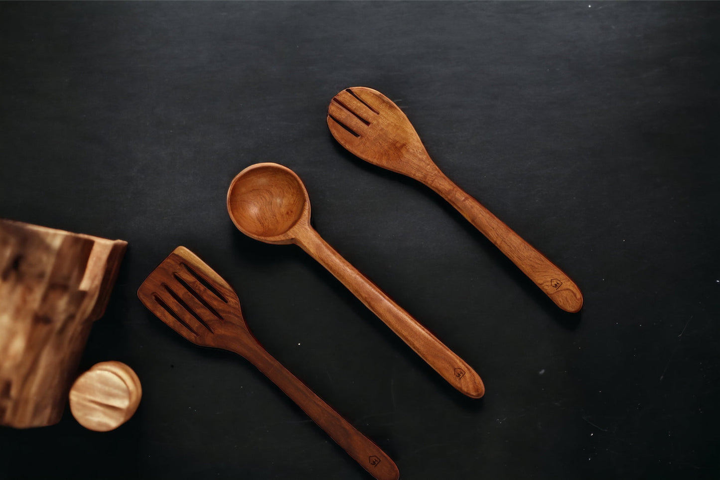 Woodmint — Neem Wood Kitchen Cooking Spoons Set of 3 — Image 3
