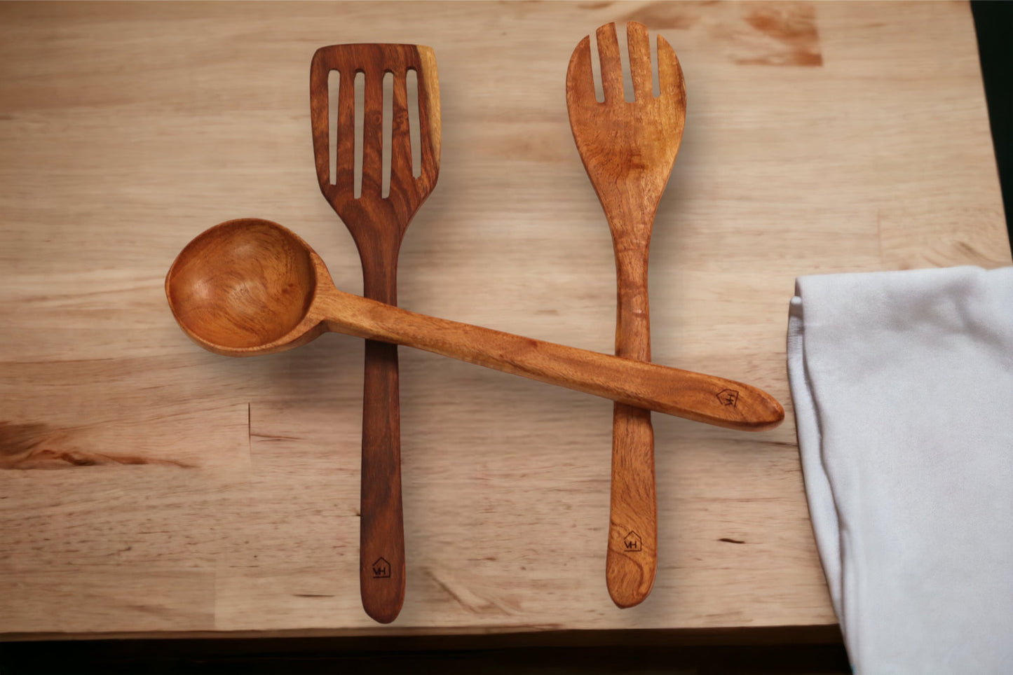 Woodmint — Neem Wood Kitchen Cooking Spoons Set of 3 — Image 5
