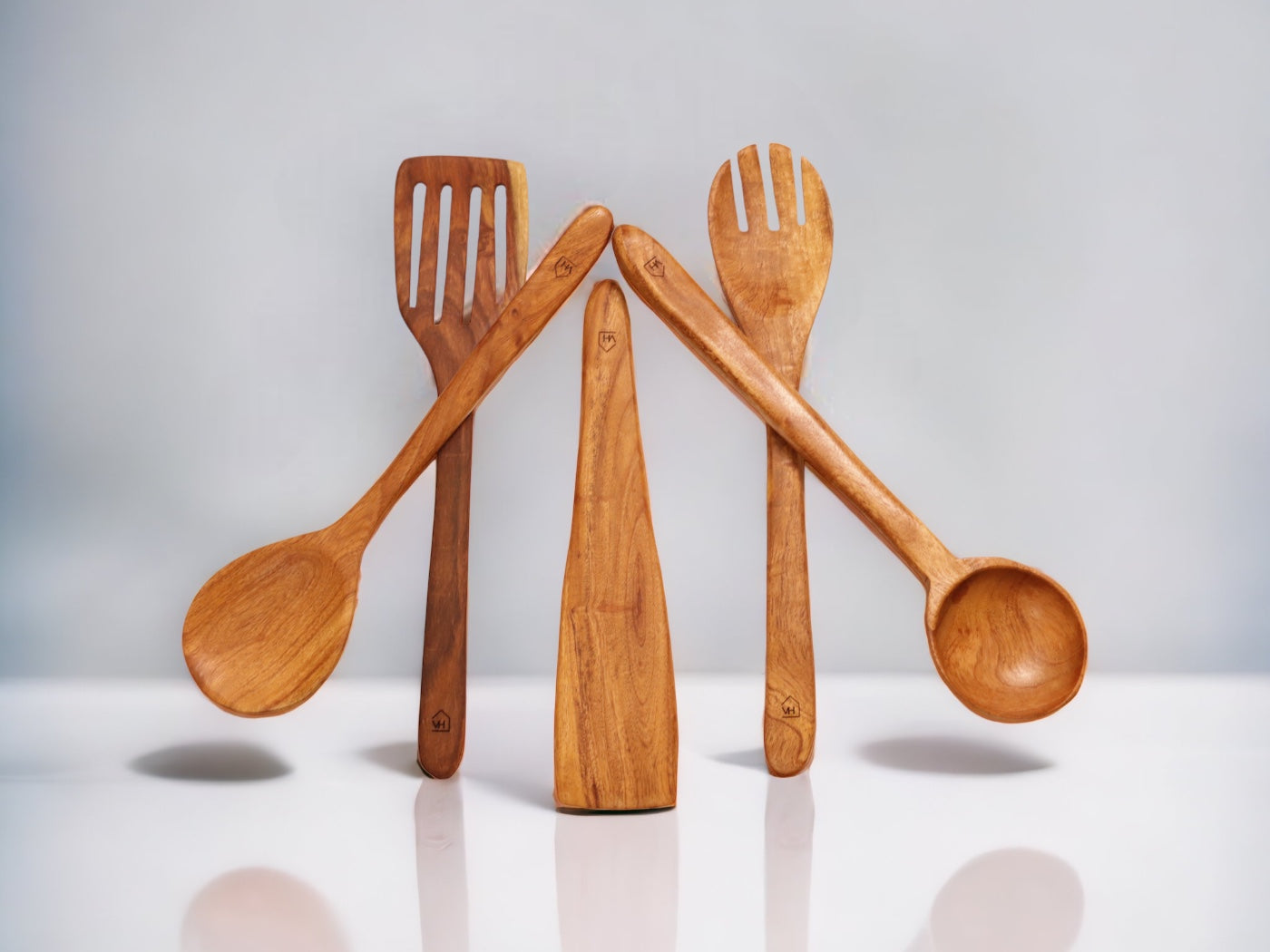 Woodmint — Neem Wood Kitchen Cooking Spoons Set of 5 — Image 4
