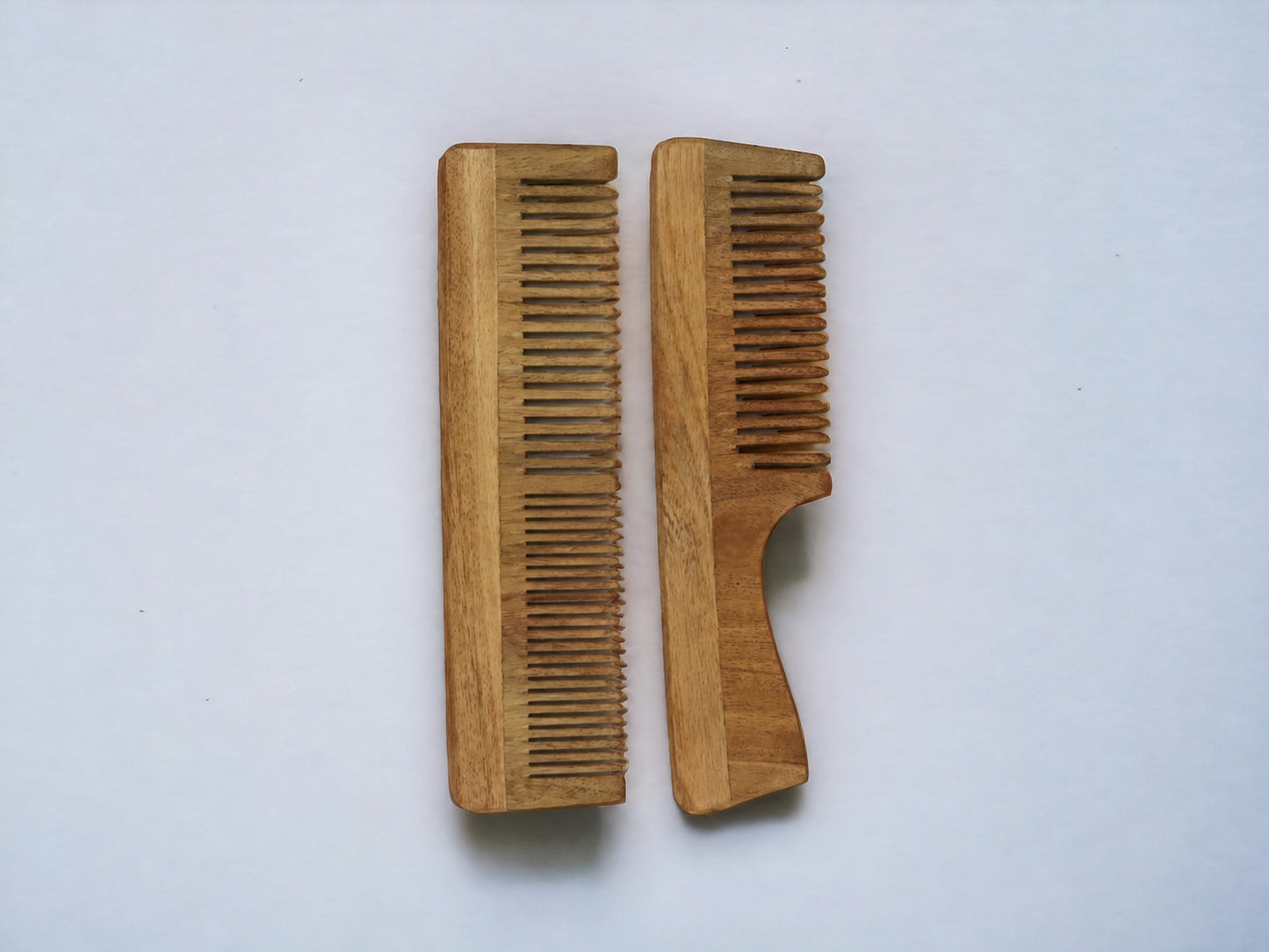 Woodmint — Veda Neem Wood Dual, Wide Tooth Comb | Set of 2 — Image 1