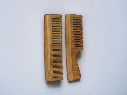 Woodmint — Veda Neem Wood Dual, Wide Tooth Comb | Set of 2 — Image 1