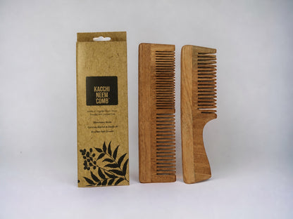 Woodmint — Veda Neem Wood Dual, Wide Tooth Comb | Set of 2 — Image 2