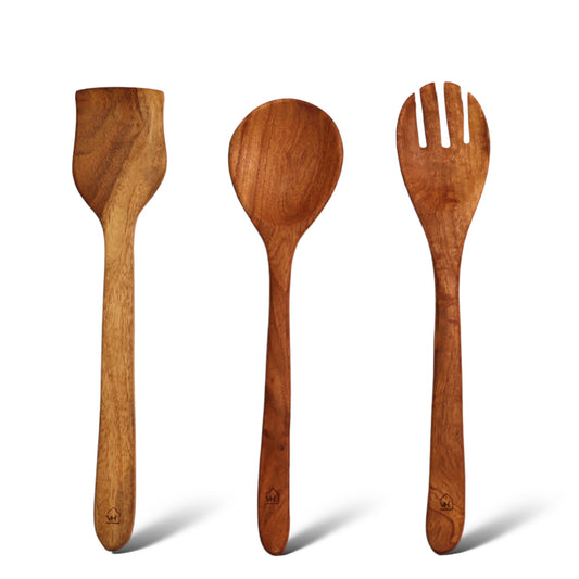 Woodmint — Neem Wood Kitchen Cooking Spoons Set of 3 — Image 1