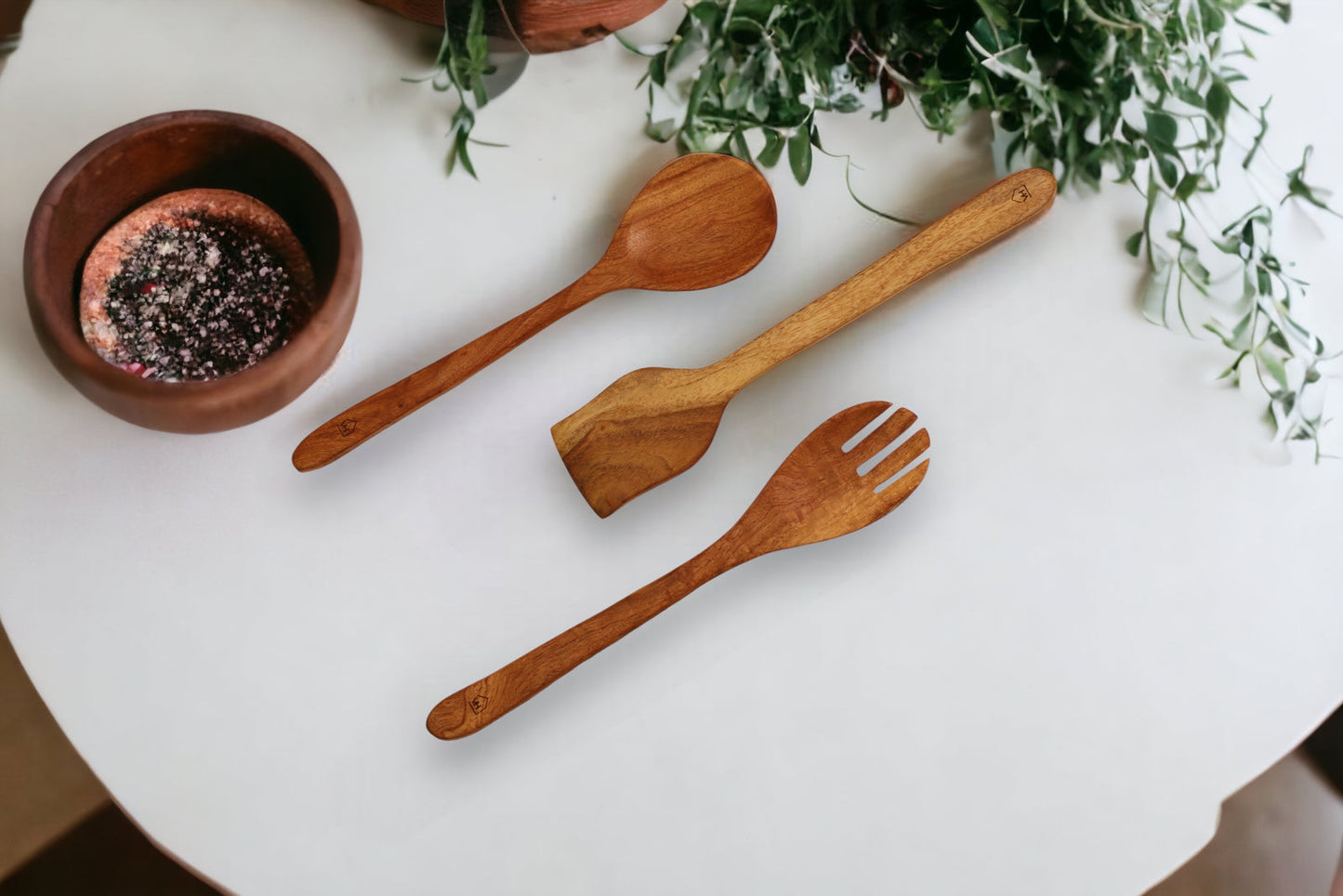 Woodmint — Neem Wood Kitchen Cooking Spoons Set of 3 — Image 5