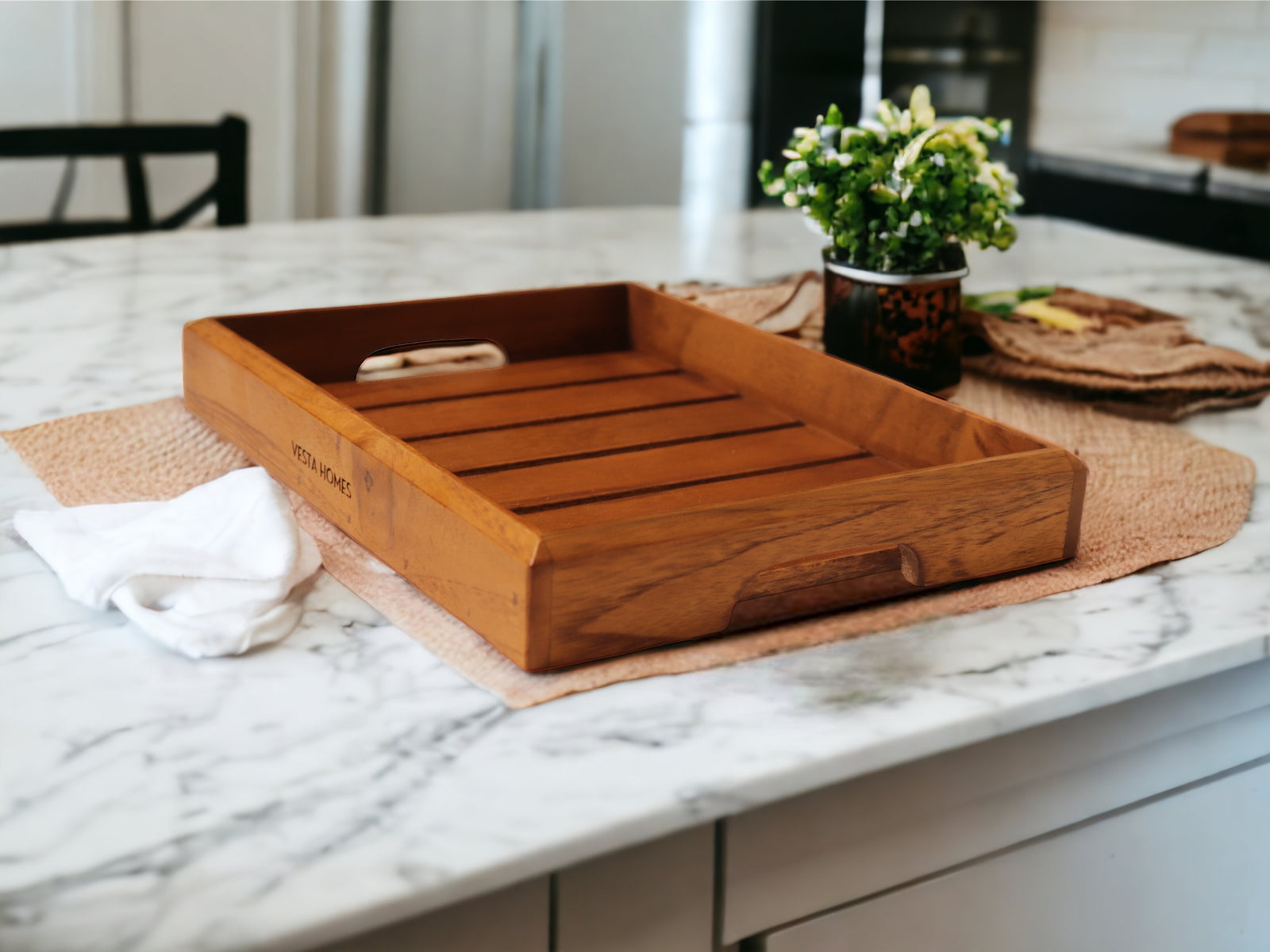 Woodmint — Rivika Medium Teak Wood Tray — Image 5