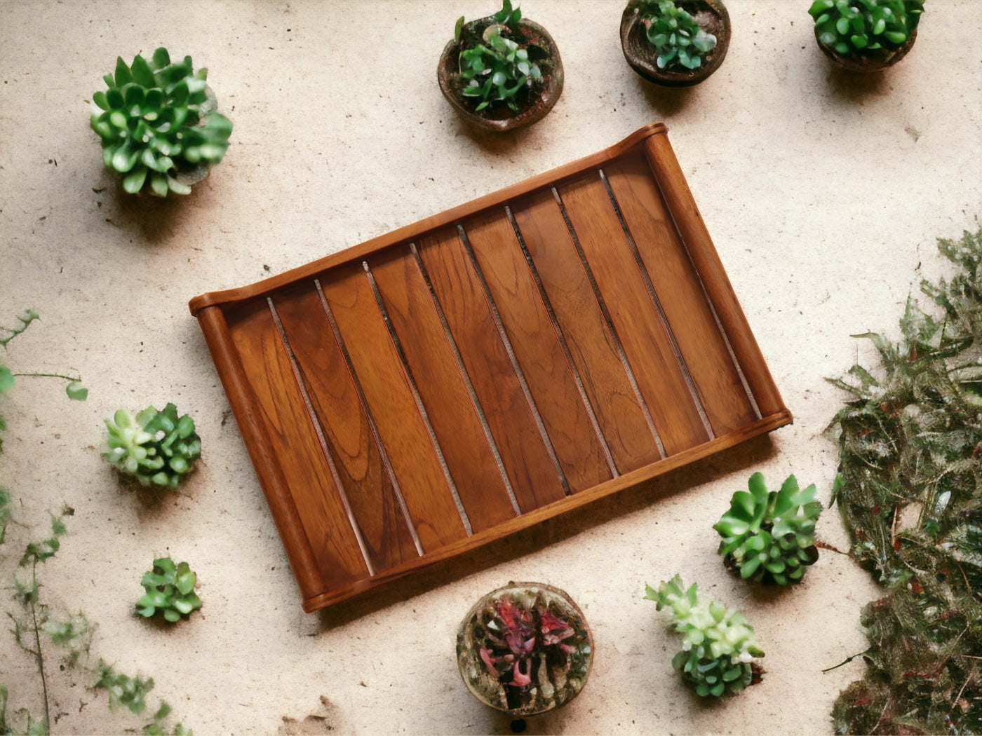 Woodmint — Romper X-Large Teak Wood Tray — Image 4