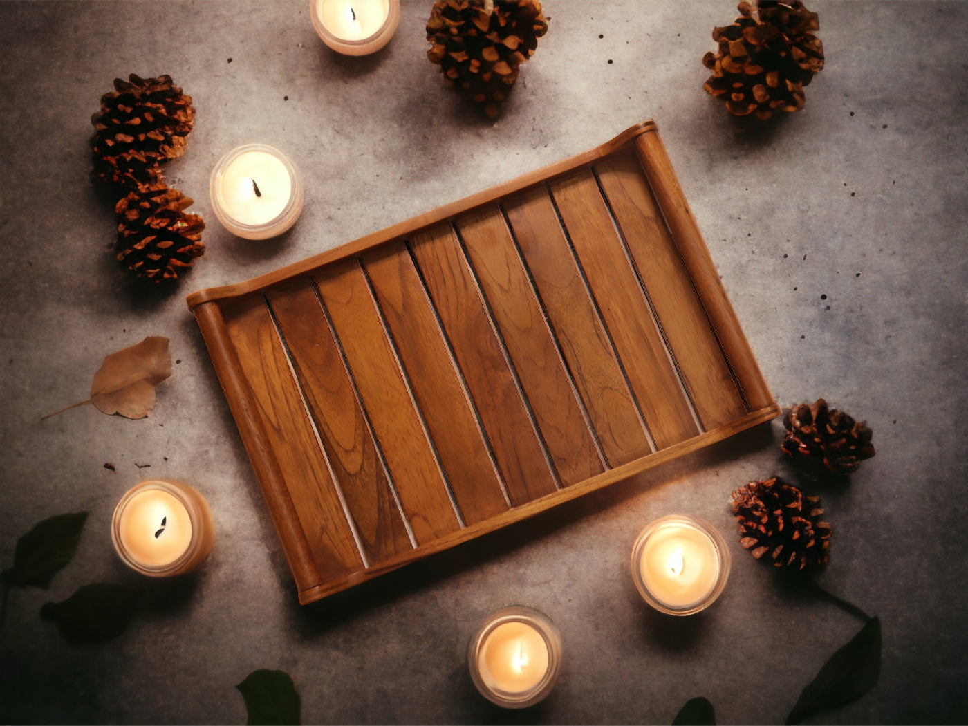 Woodmint — Romper X-Large Teak Wood Tray — Image 5