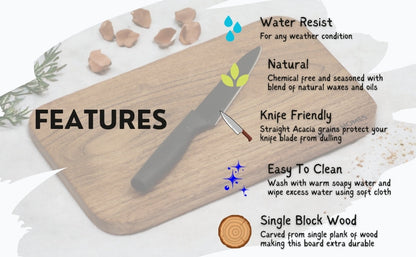 Woodmint — Jupiter Single Block Acacia Wood Chopping Board — Image 8
