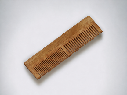 Woodmint — Veda Neem Wood Dual Tooth Comb — Image 1