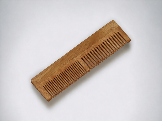 Woodmint — Veda Neem Wood Dual Tooth Comb — Image 1